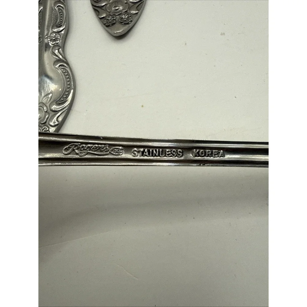 SILVERWARE ROGERS Stainless Steel Lisette ~ Lot of 8 Ice Tea Spoons EUC Korea